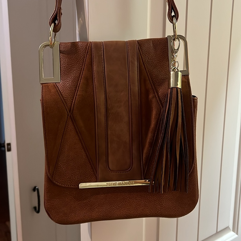 Steve Madden Brown Crossbody Bag with Tassel Detail